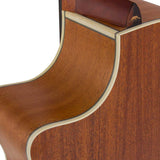 auditorium guitar, spruce top, mahogany back & sides, cutaway with EQ, amara ebony fb, natural