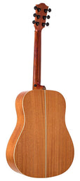 dreadnought guitar with solid spruce top, mahogany back & sides, amara ebony fb, natural