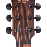 dreadnought guitar with solid spruce top, mahogany back & sides, amara ebony fb, natural