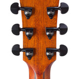 dreadnought guitar with solid spruce top, mahogany back & sides, amara ebony fb, natural