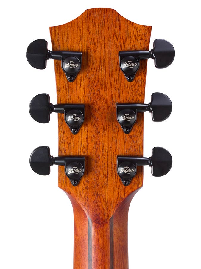 dreadnought guitar with solid spruce top, mahogany back & sides, amara ebony fb, natural
