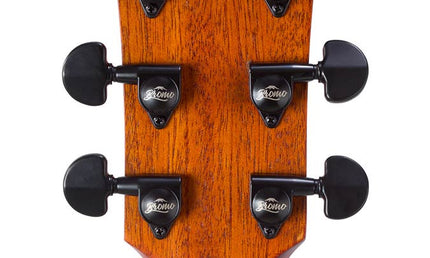 dreadnought guitar with solid spruce top, mahogany back & sides, amara ebony fb, natural