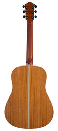 dreadnought guitar with solid spruce top, mahogany back & sides, amara ebony fb, natural