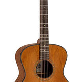 auditorium guitar with solid mahogany top, mahogany back& sides, amara ebony fb, natural