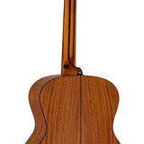auditorium guitar with solid mahogany top, mahogany back& sides, amara ebony fb, natural
