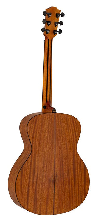 auditorium guitar with solid mahogany top, mahogany back& sides, amara ebony fb, natural