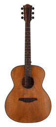 auditorium guitar with solid mahogany top, mahogany back& sides, amara ebony fb, natural