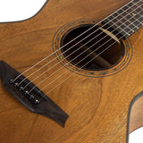 auditorium guitar with solid mahogany top, mahogany back& sides, amara ebony fb, natural