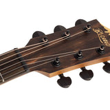 auditorium guitar with solid mahogany top, mahogany back& sides, amara ebony fb, natural