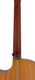 auditorium guitar with solid top, mahogany back & sides, cutaway with EQ, amara ebony fb, natural