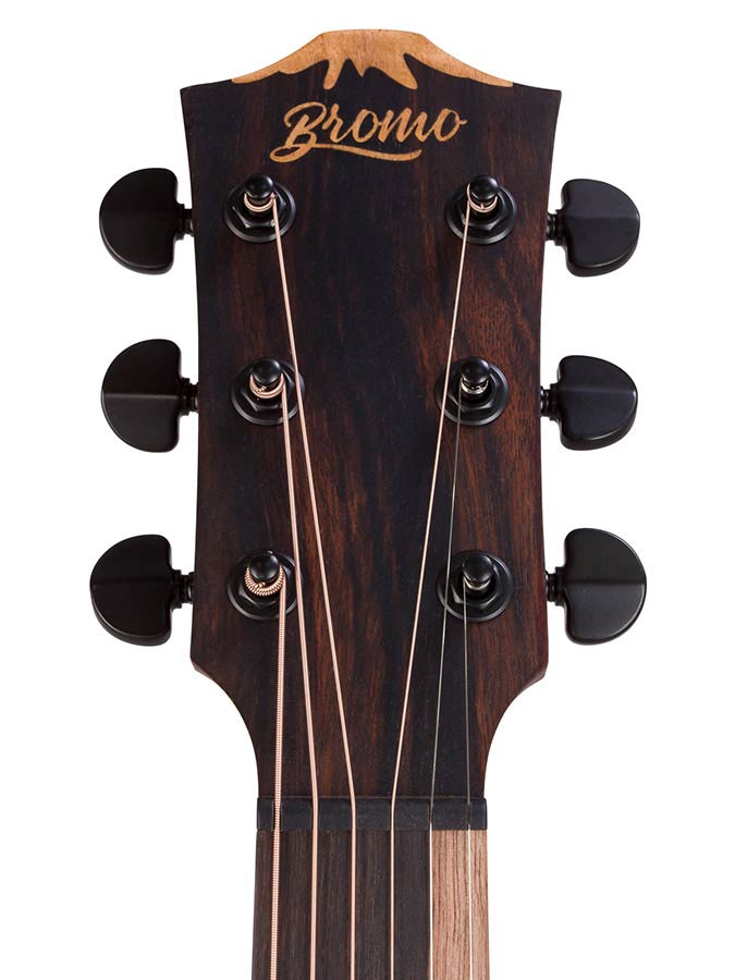 auditorium guitar with solid top, mahogany back & sides, cutaway with EQ, amara ebony fb, natural