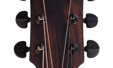 auditorium guitar with solid top, mahogany back & sides, cutaway with EQ, amara ebony fb, natural