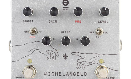 MICHELANGELO overdrive plus, handbuilt analog effects pedal, w/ boost, blend and clipping selector