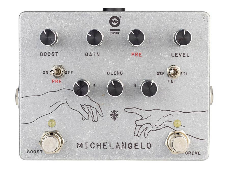 MICHELANGELO overdrive plus, handbuilt analog effects pedal, w/ boost, blend and clipping selector