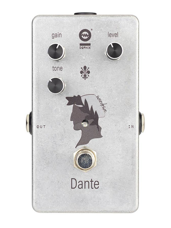 DANTE overdrive, handbuilt analog effects pedal, dynamic overdrive with wide gain range