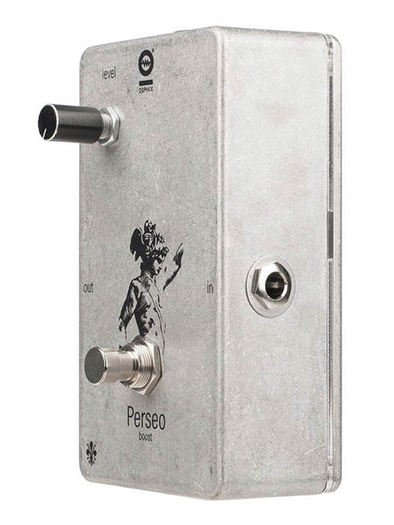 PERSEO boost, handbuilt analog effects pedal, clear boost that adds dynamics and harmonics