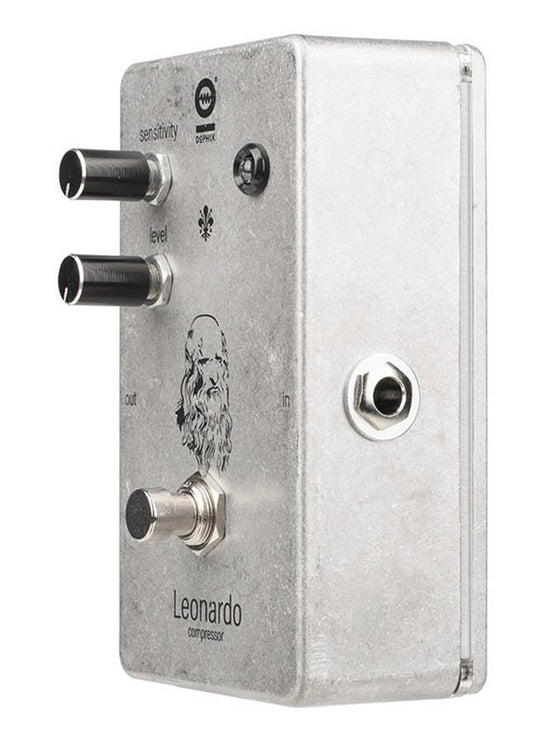 LEONARDO compressor, handbuilt analog effects pedal, adjustable sensitivity, wide compression range