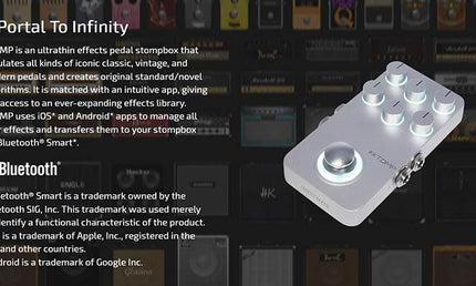 modeling multi-effect pedal XTOMP controlled by IOS or Android device (bluetooth)
