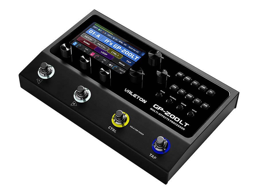 multi-effects processor with IR + amp/cab simulation + effects + looper + audio interface, 9V PSU