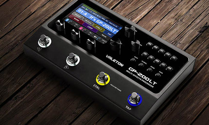 multi-effects processor with IR + amp/cab simulation + effects + looper + audio interface, 9V PSU