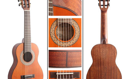 classic guitar solid Canadian cedar top + sapele, open pore finish - PARVULO 470mm scale