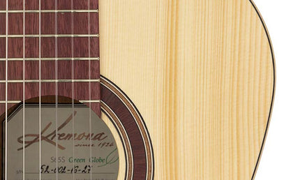 classic guitar solid spruce and sapele, open pore finish