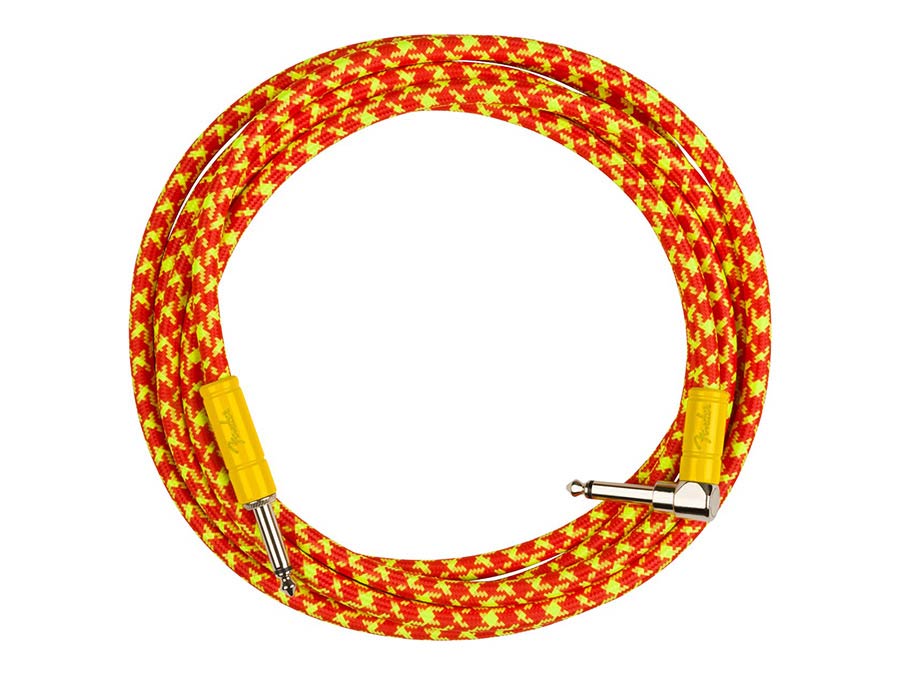 10' angled instrument cable, orange