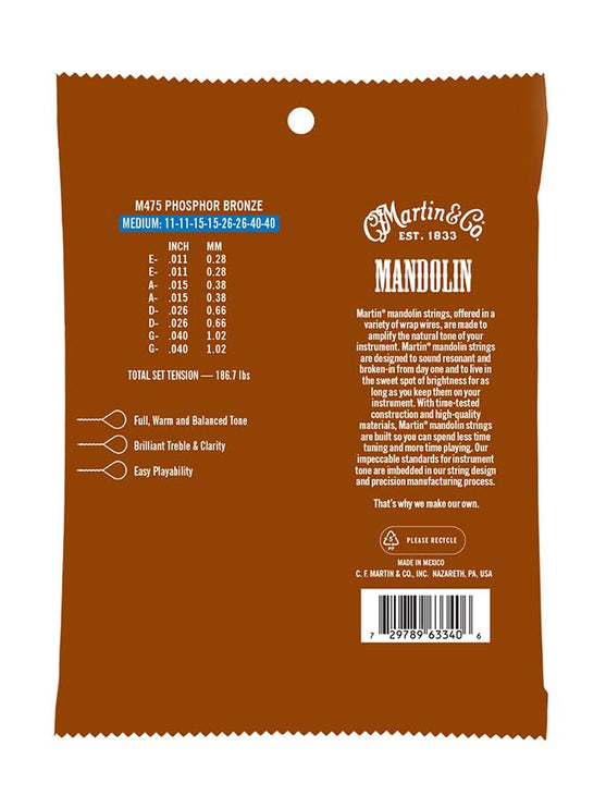 Martin - M475 - String Set Mandolin Phosphor Bronze Wound