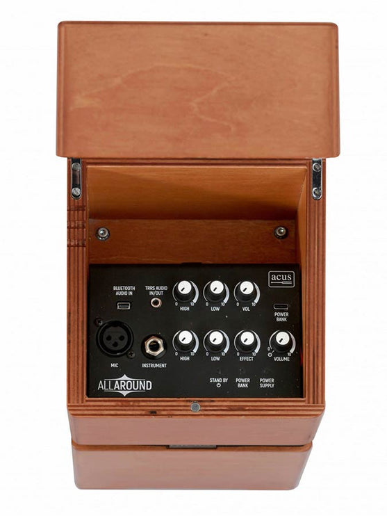 acoustic instruments amplifier ALL AROUND 4 with 4" speaker, 50W, bluetooth, natural lacquered wood