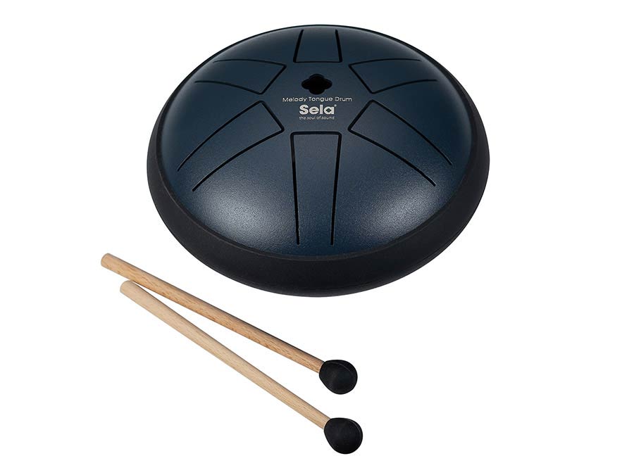 tongue drum 5.5", 6 tongues, A major pentatonic, navy blue