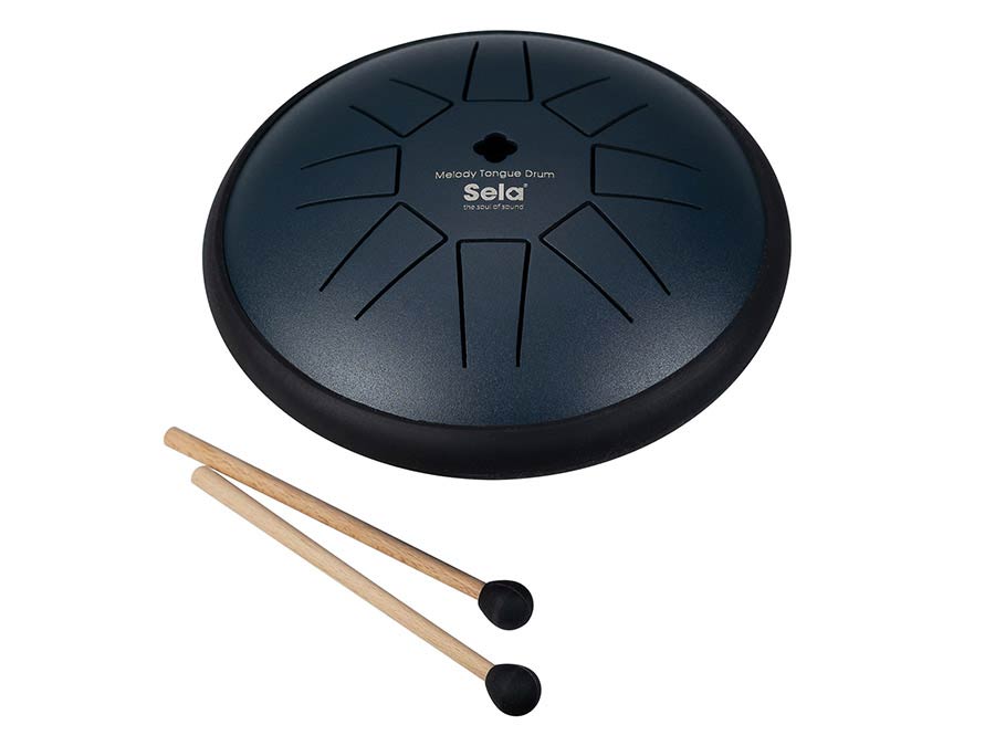 tongue drum 6", 8 tongues, D major, navy blue