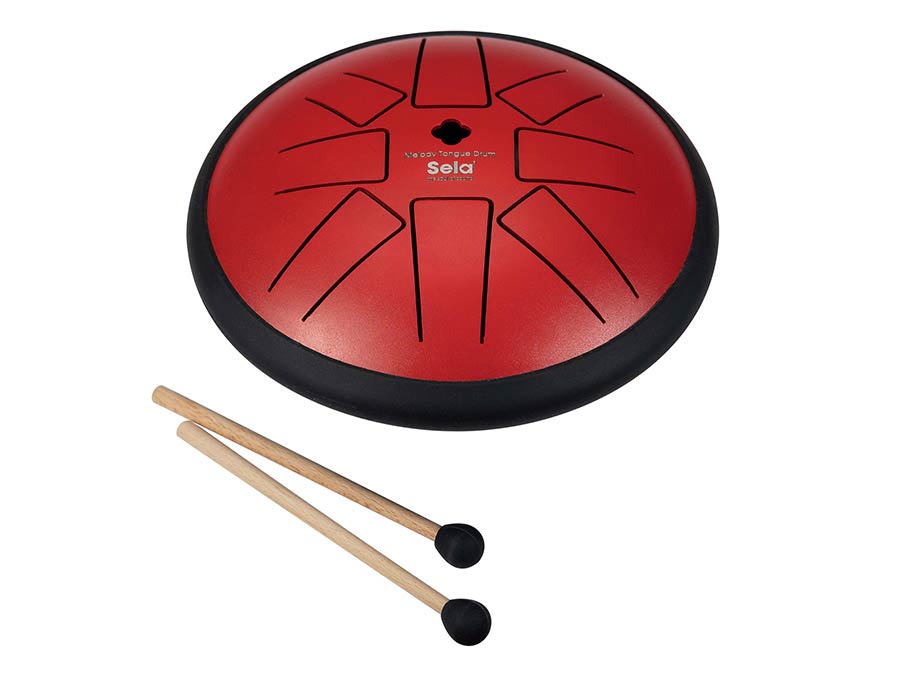 tongue drum 6", 8 tongues, F minor, red