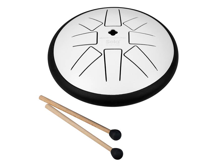 tongue drum 6", 8 tongues, G minor, white