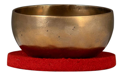 brass singing bowl 12cm, with mallet - felt ring - cotton bag