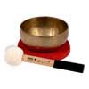 brass singing bowl 12cm, with mallet - felt ring - cotton bag