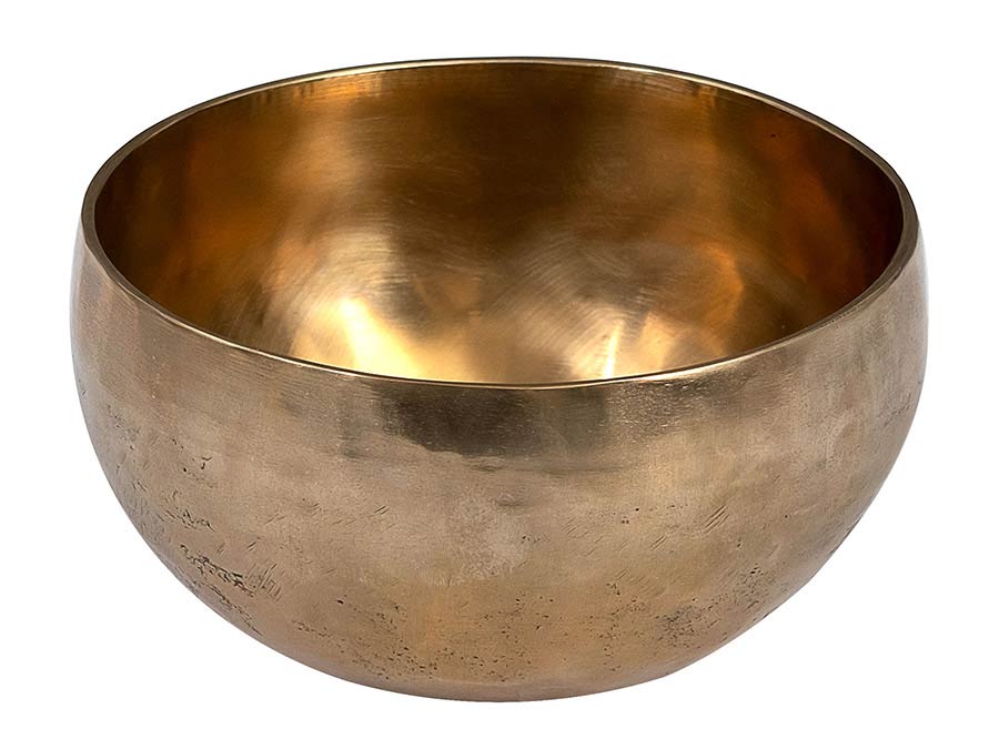 brass singing bowl 15cm, with mallet - felt ring - cotton bag