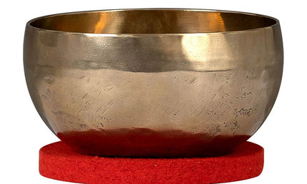 brass singing bowl 15cm, with mallet - felt ring - cotton bag