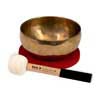 brass singing bowl 17cm, with mallet - felt ring - cotton bag