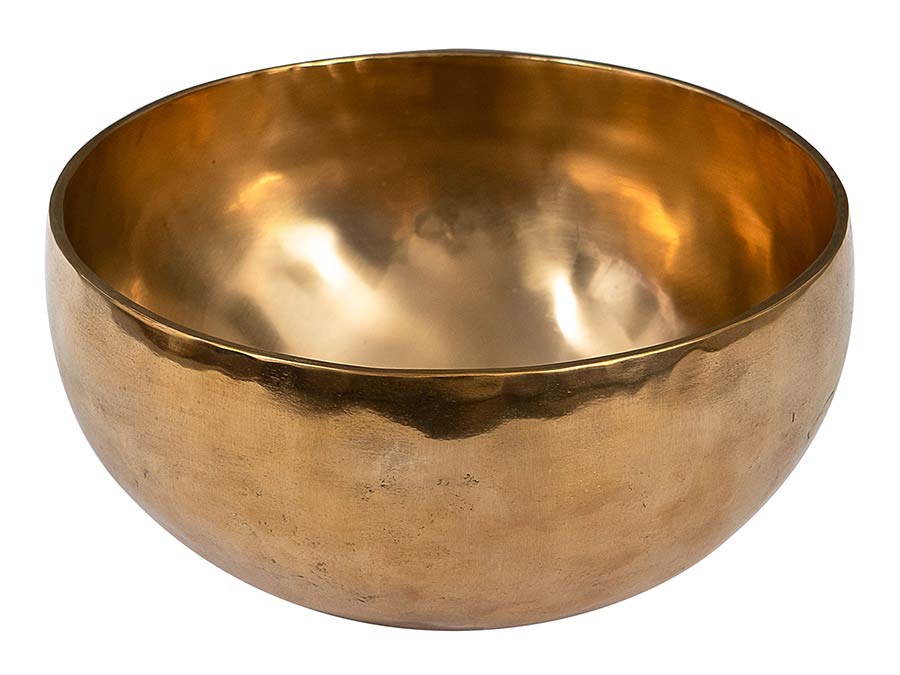 brass singing bowl 19cm, with mallet - felt ring - cotton bag