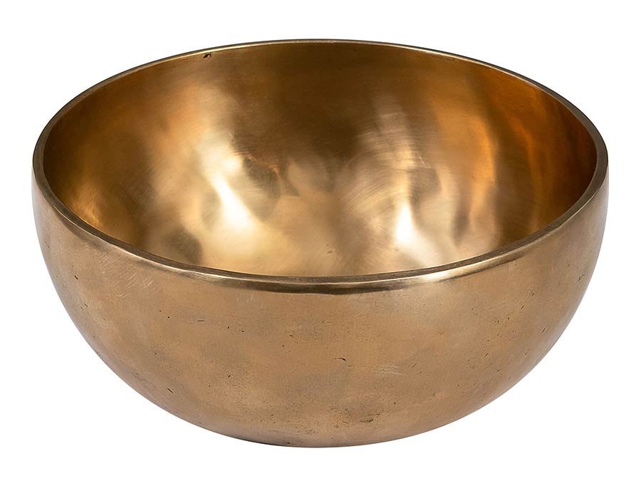 brass singing bowl 22cm, with mallet - felt ring - cotton bag