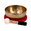 brass singing bowl 22cm, with mallet - felt ring - cotton bag