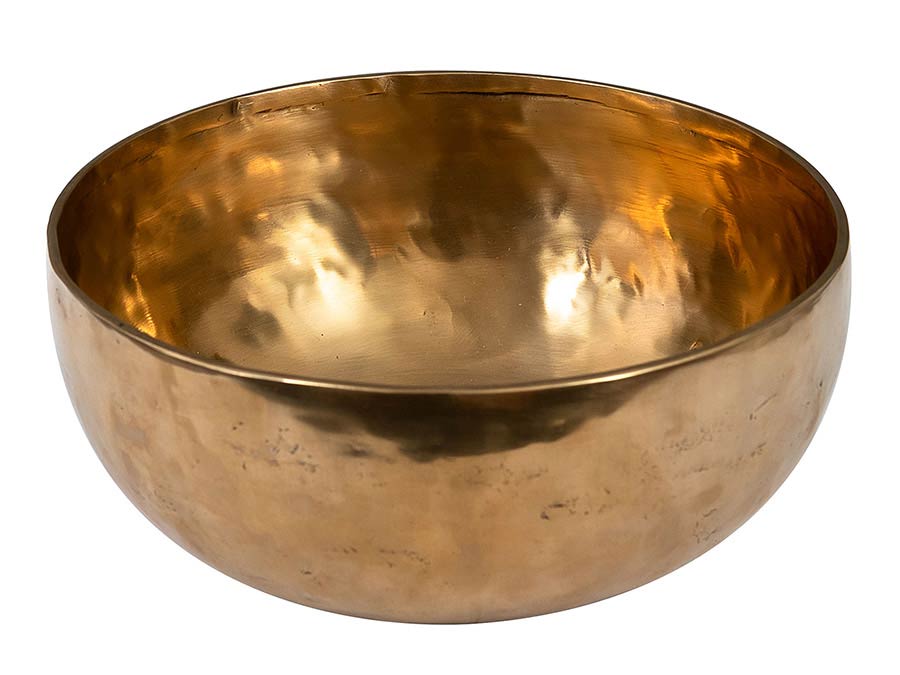 brass singing bowl 26cm, with mallet - felt ring - cotton bag