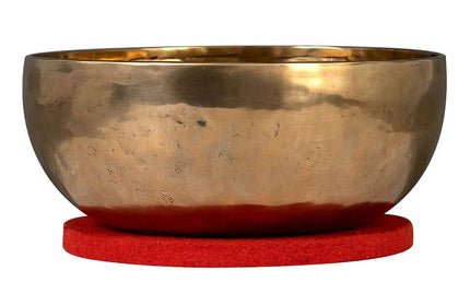 brass singing bowl 26cm, with mallet - felt ring - cotton bag