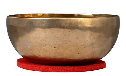 brass singing bowl 29cm, with mallet - felt ring - cotton bag