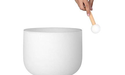 quartz crystal singing bowl 8" 440Hz B, with mallet and silicone ring