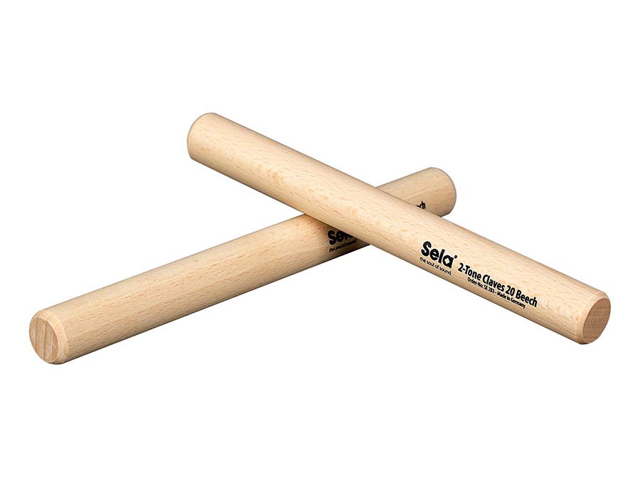 2-tone claves 20mm, beech