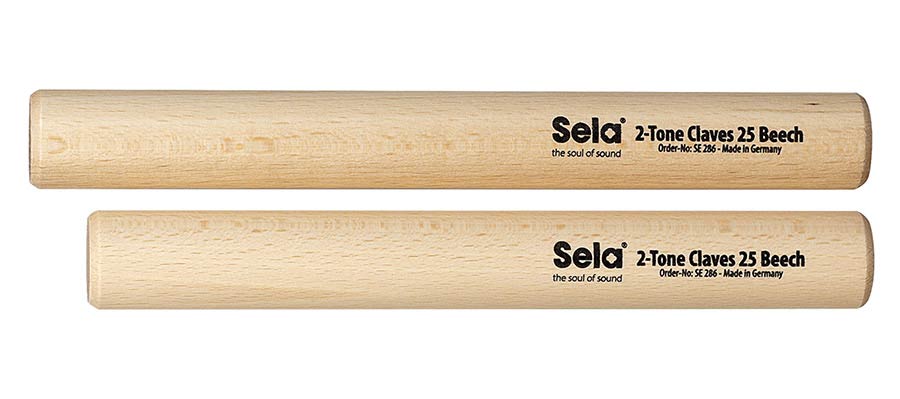 2-tone claves 25mm, beech