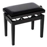 Boston - PB2/2520 - Piano Bench Deluxe - Adjustable Seat, Double-cross Construction, Satin Black With Black Velvet Seat