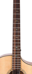 Hillside auditorium guitar with solid spruce top, mahogany b&s, cutaway+EQ, amara ebony fb, natural