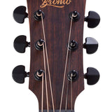 Hillside auditorium guitar with solid spruce top, mahogany b&s, cutaway+EQ, amara ebony fb, natural